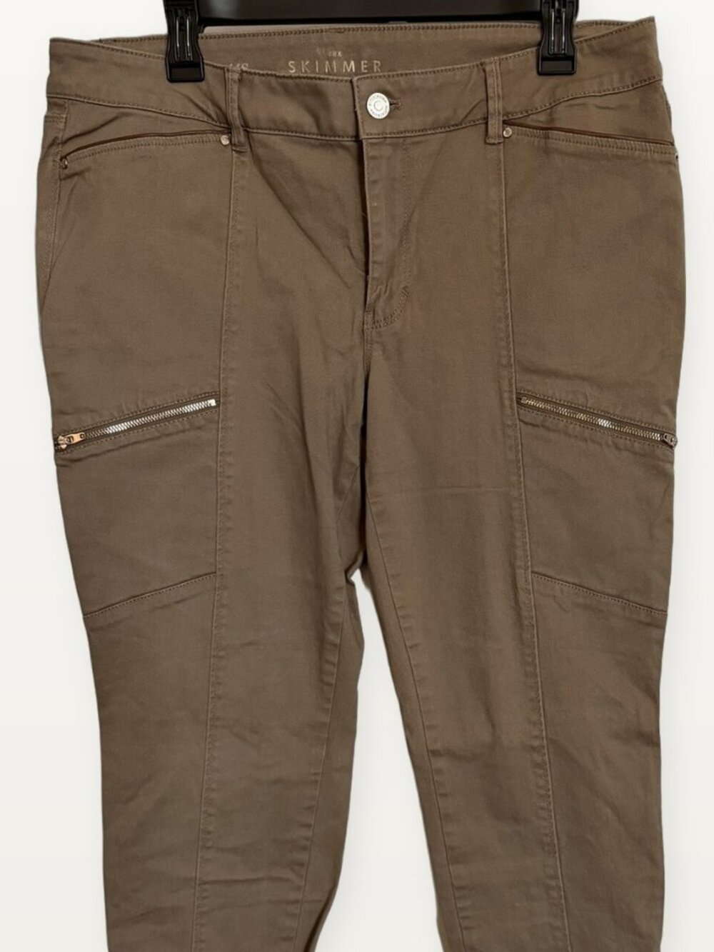 White House Black Market Taupe Skimmer Zip Utility Ankle Pants
